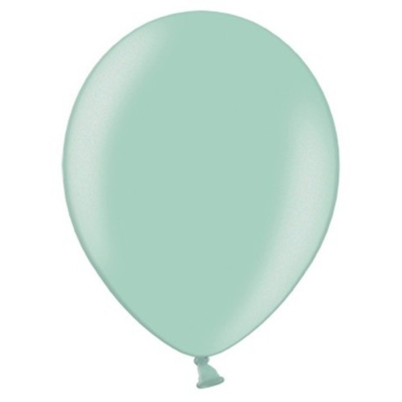 10 party star metallic balloons mint 27cm