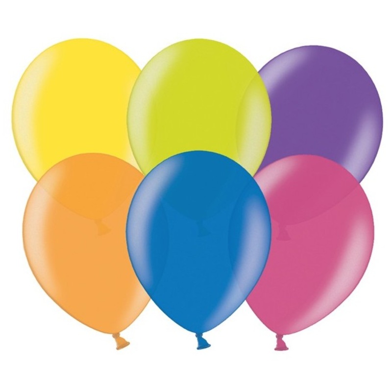100 Celebration metallic balloons multicolored 23cm