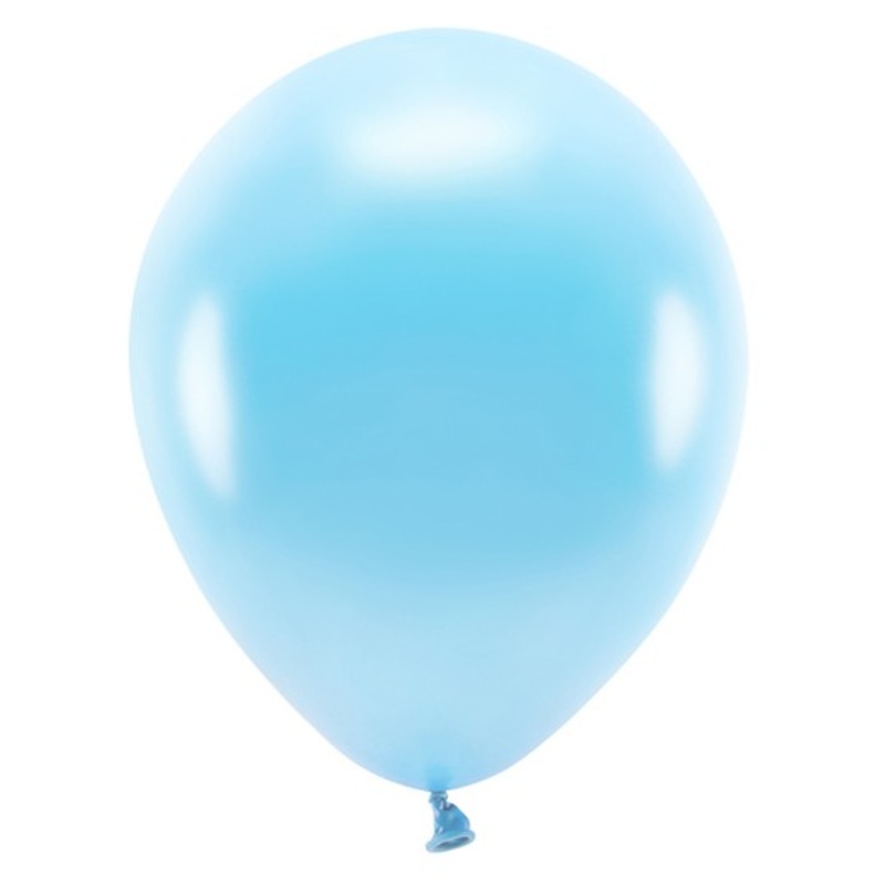 100 Eco metallic balloons baby blue 26cm