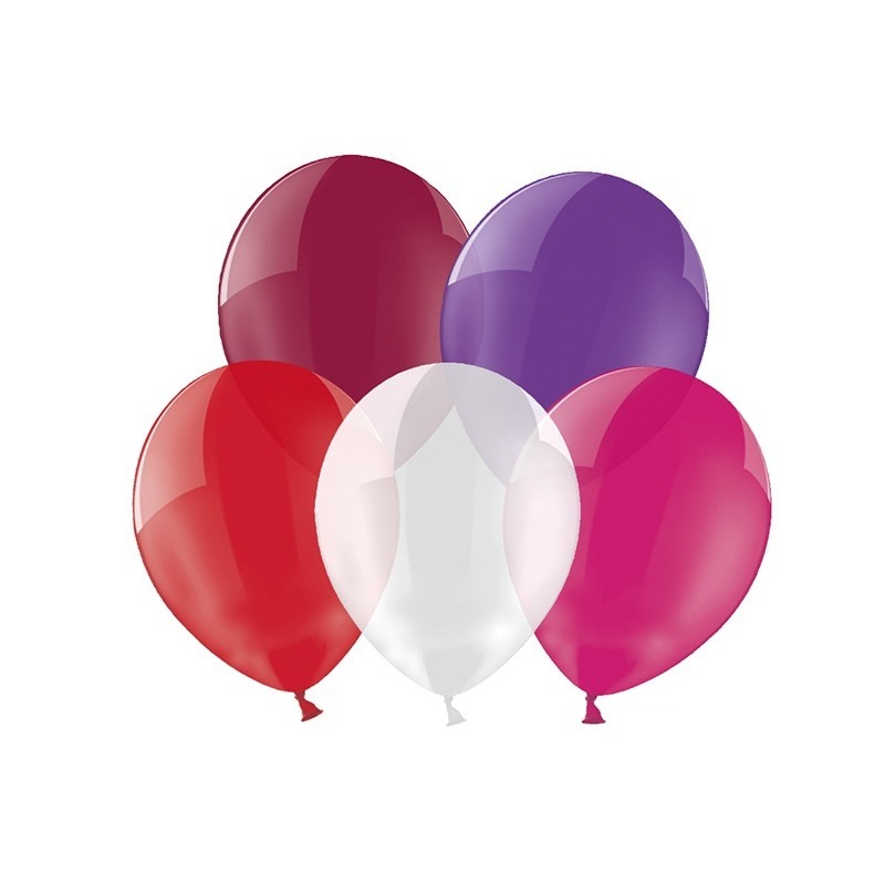 100 transparent party star balloons mix 27cm