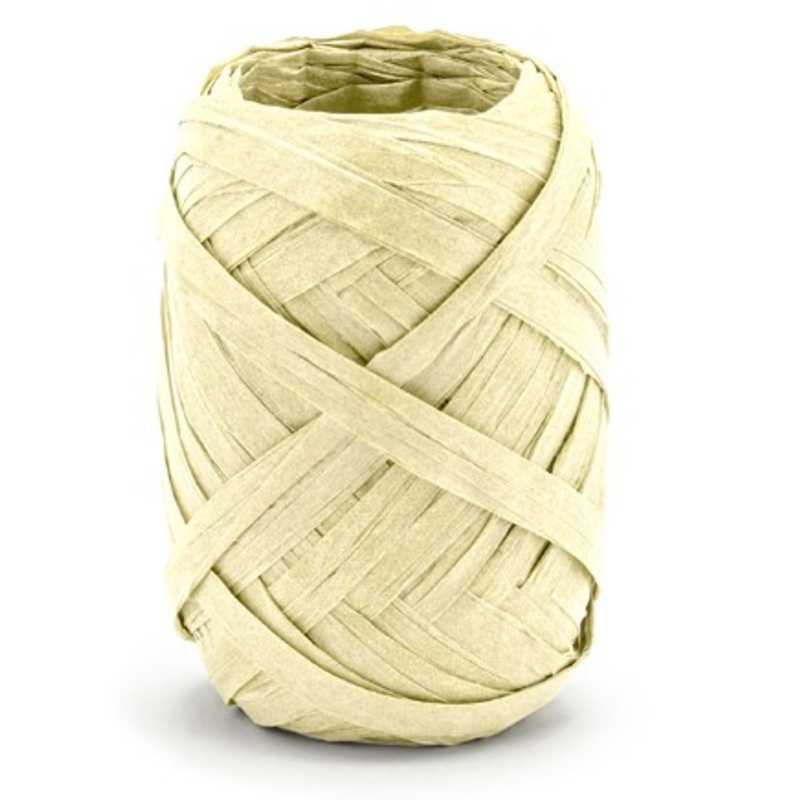 10m raffia gift ribbon cream