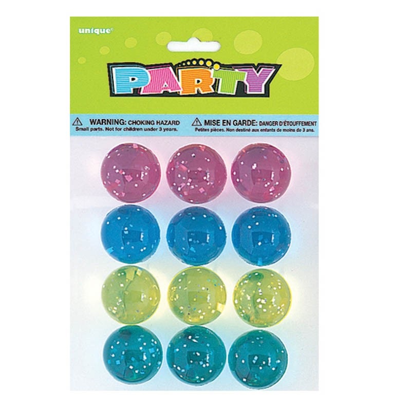 12 colorful bouncy balls Jumping party fun