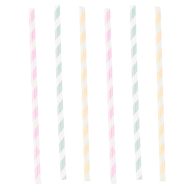 12 pastel straws 20 cm