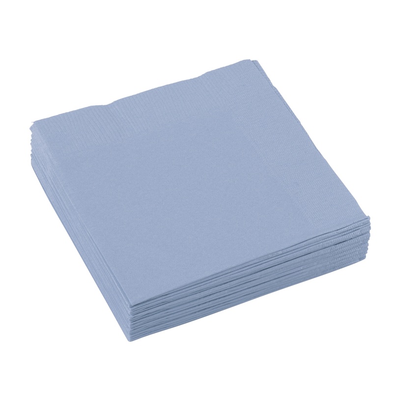 20 napkins 25 x 25 pastel blue