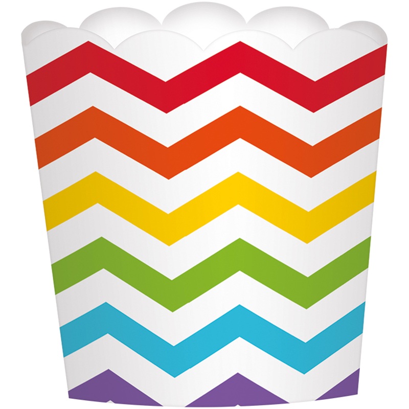 24 colored zig zag dessert cups