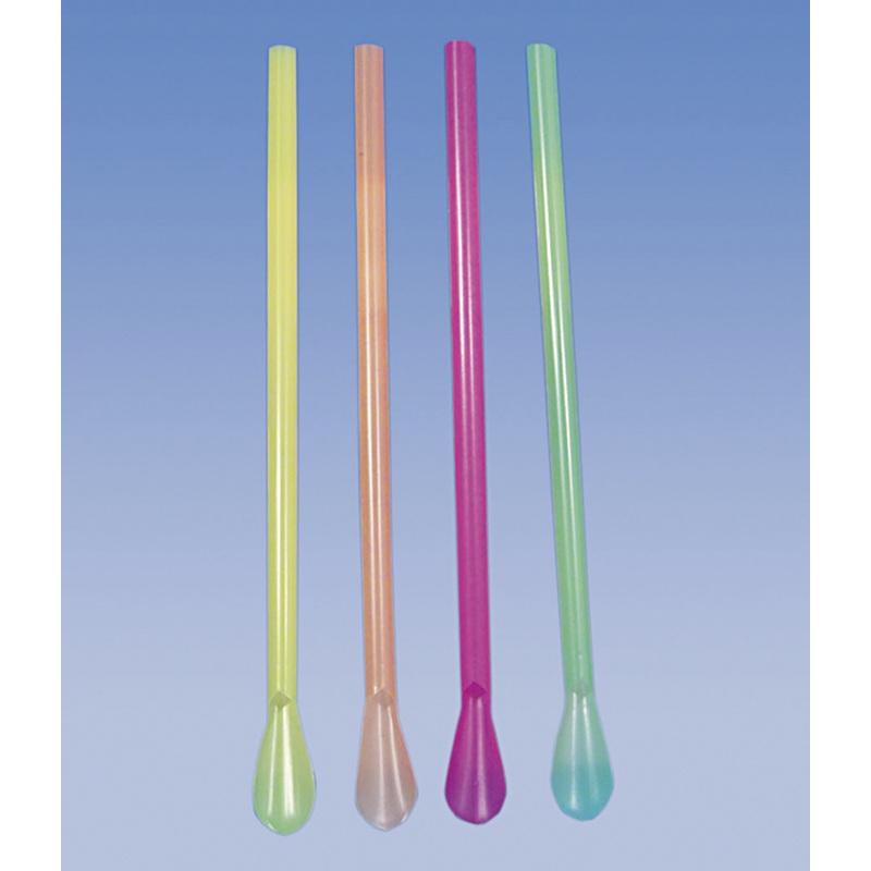 250 neon drinking spoons Fancy Colors 24cm