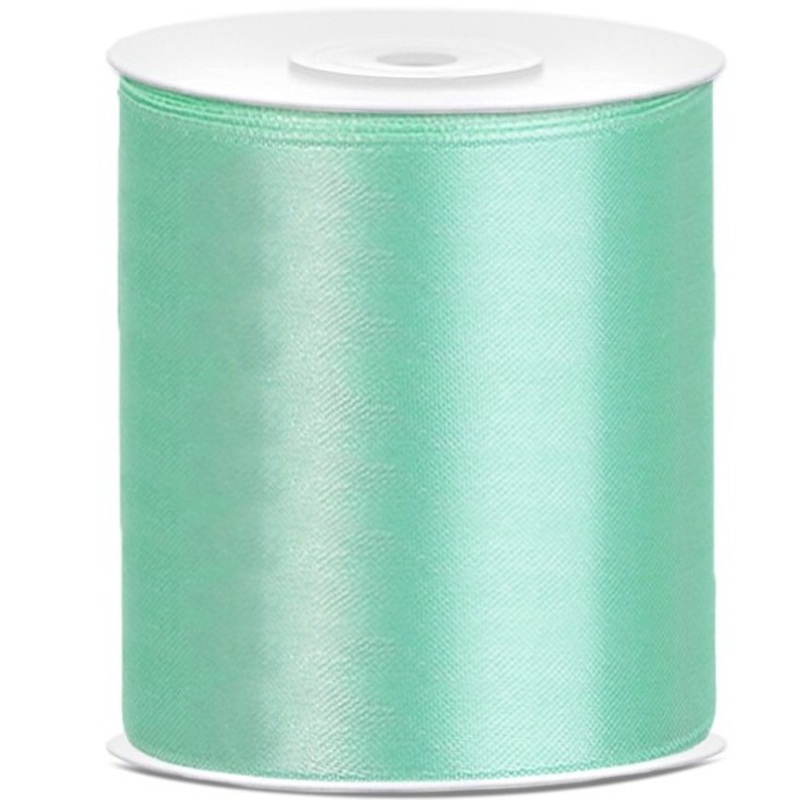 25m satin gift ribbon mint 10cm wide
