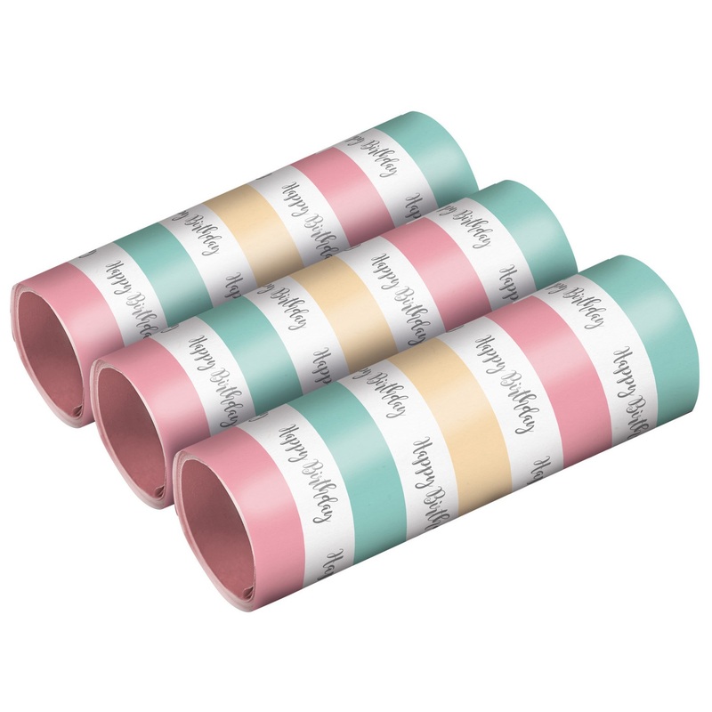 3 pastel birthday streamers 4m