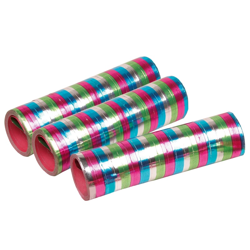 3 rolls of Celebration Streamers Metallic
