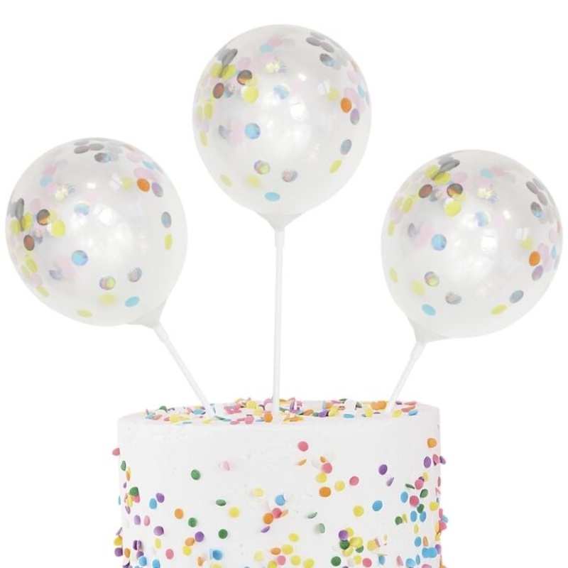 5 pastel rainbow cake balloons 12.7cm