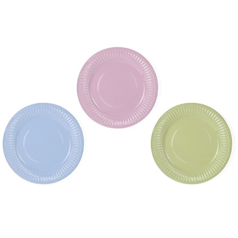 6 spring party paper plates 18cm