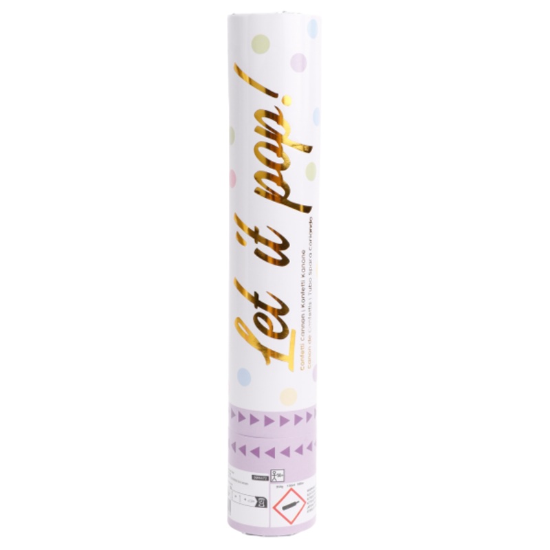 Colorful pastel dots confetti cannon 28cm