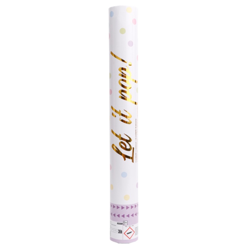 Colorful pastel dots confetti cannon 40cm
