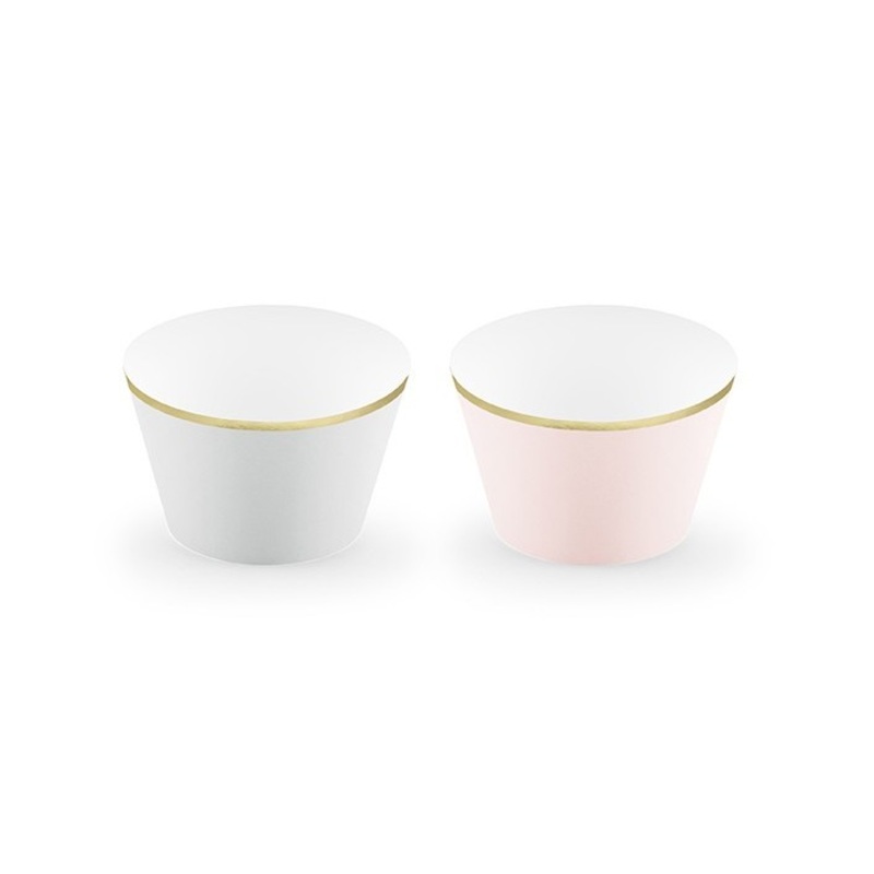 Cupcake set pastel golden border 6 pieces