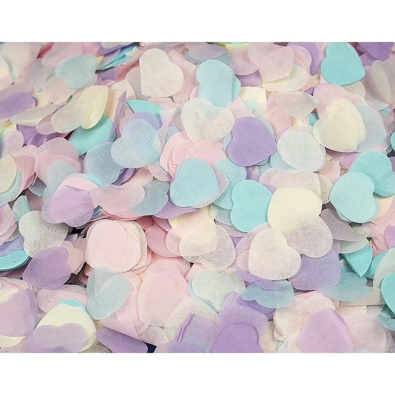 Eco confetti hearts pastel