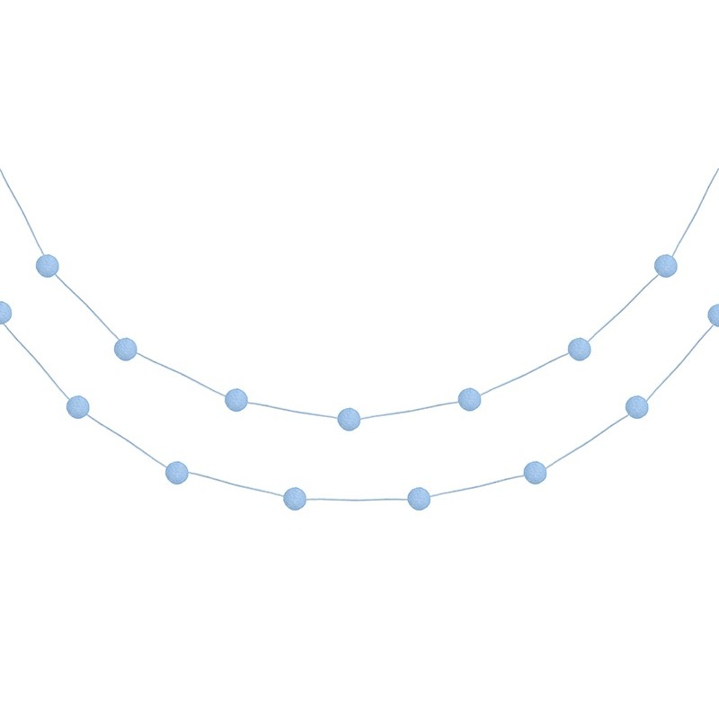 Pompom garland Blue Sky 2x200cm