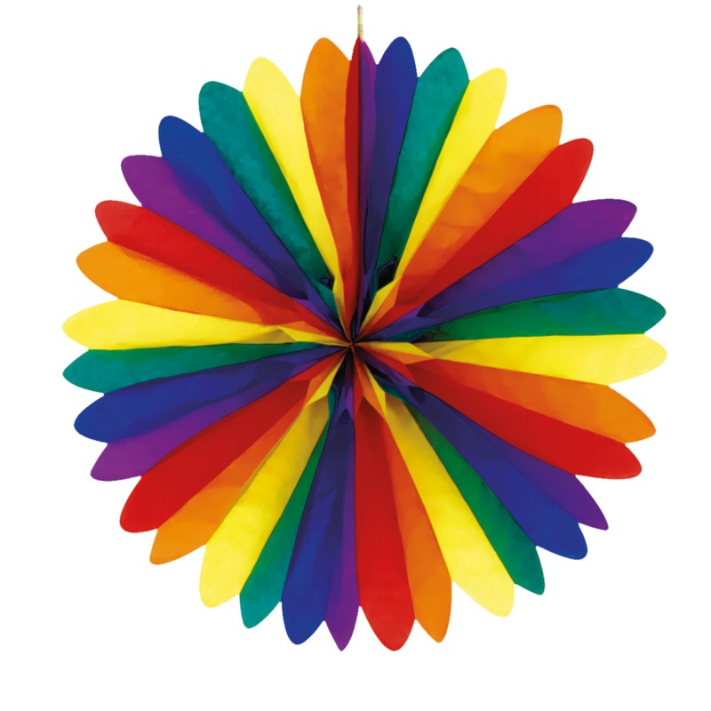 Rainbow Fan Decoration 50cm