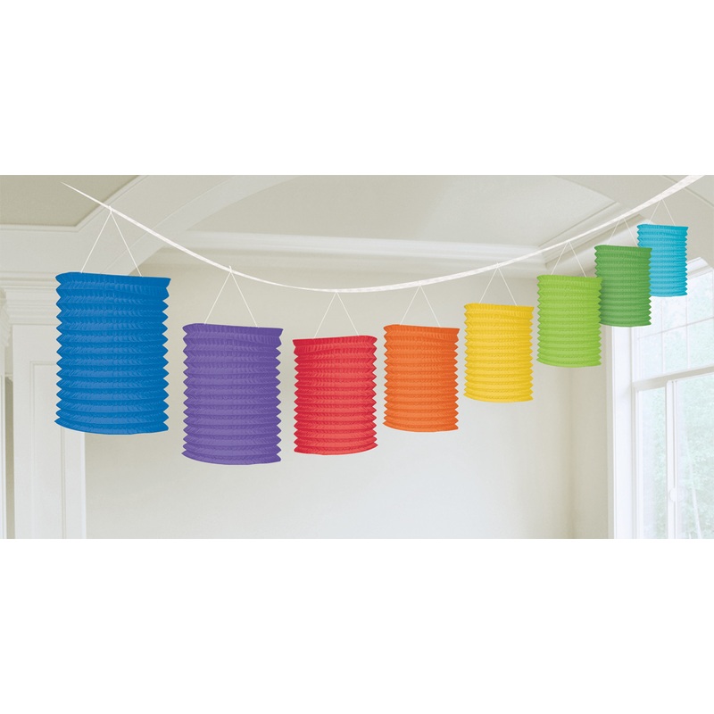 Rainbow paper lantern garland 3.65m