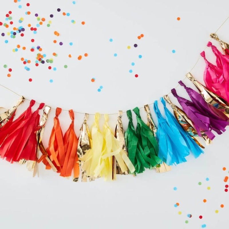 Rainbow tassel garland 1.5mx 20cm
