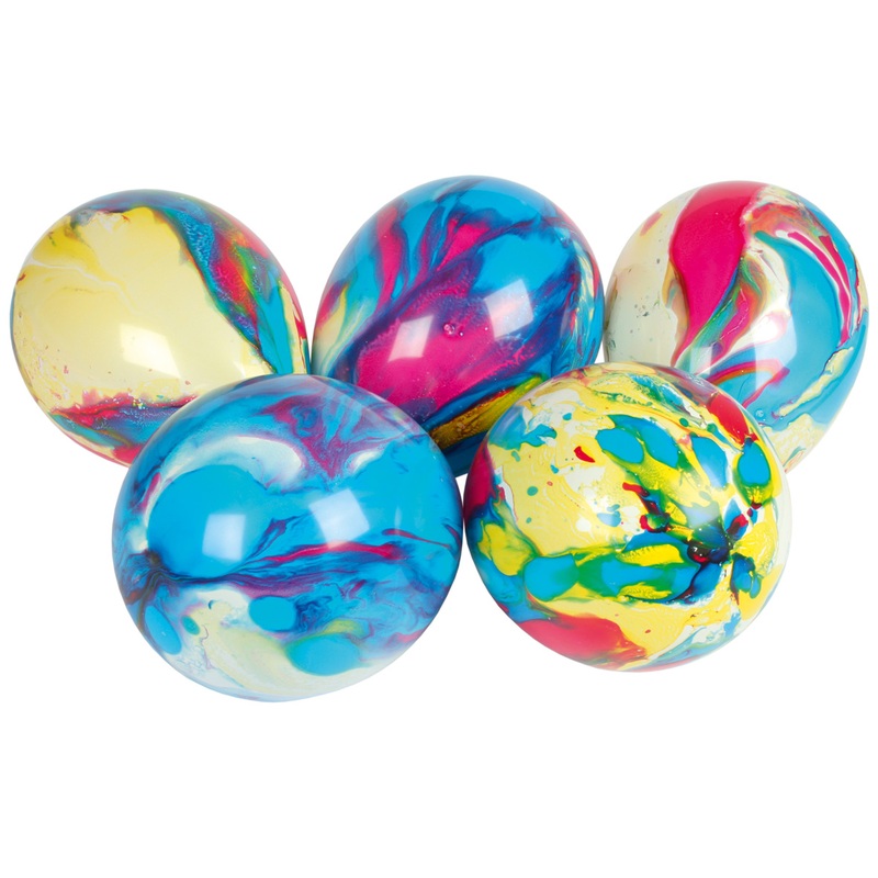 Set of 8 colorful marbled balloons