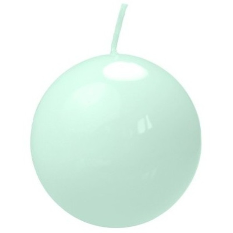 10 lacquer ball candles Torino mint 6cm
