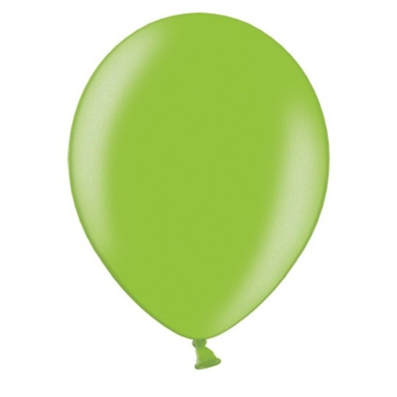100 balloons lime green metallic 12cm