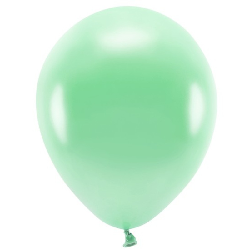 100 Eco metallic balloons mint green 30cm