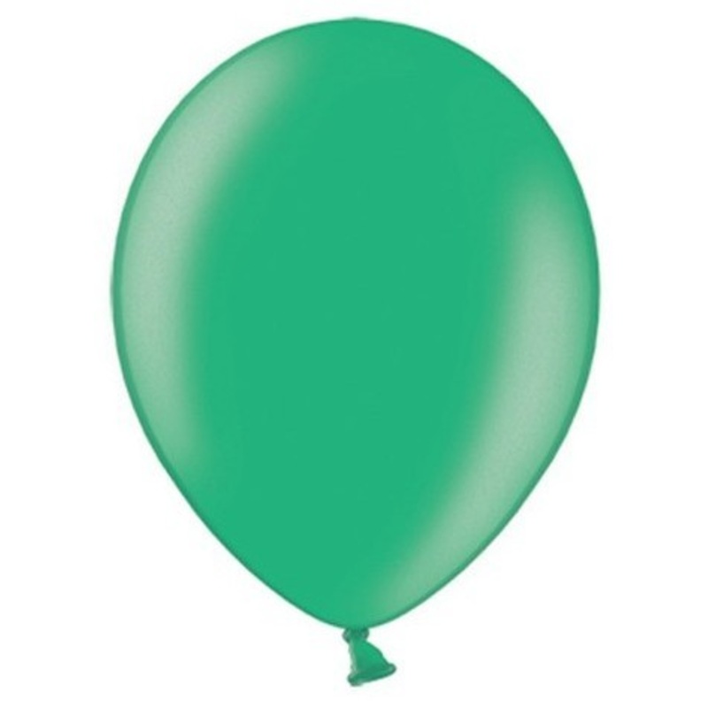 100 Partystar metallic balloons green 27cm