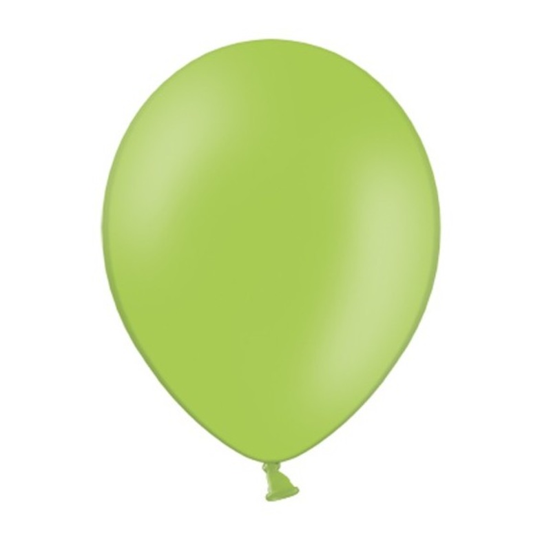 100 pastel lime green balloons 13cm
