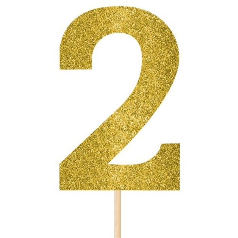 2 glittering cake decoration numbers 2