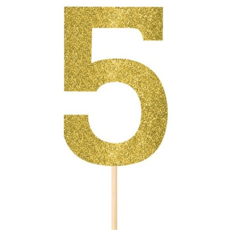 2 glittering cake decoration numbers 5