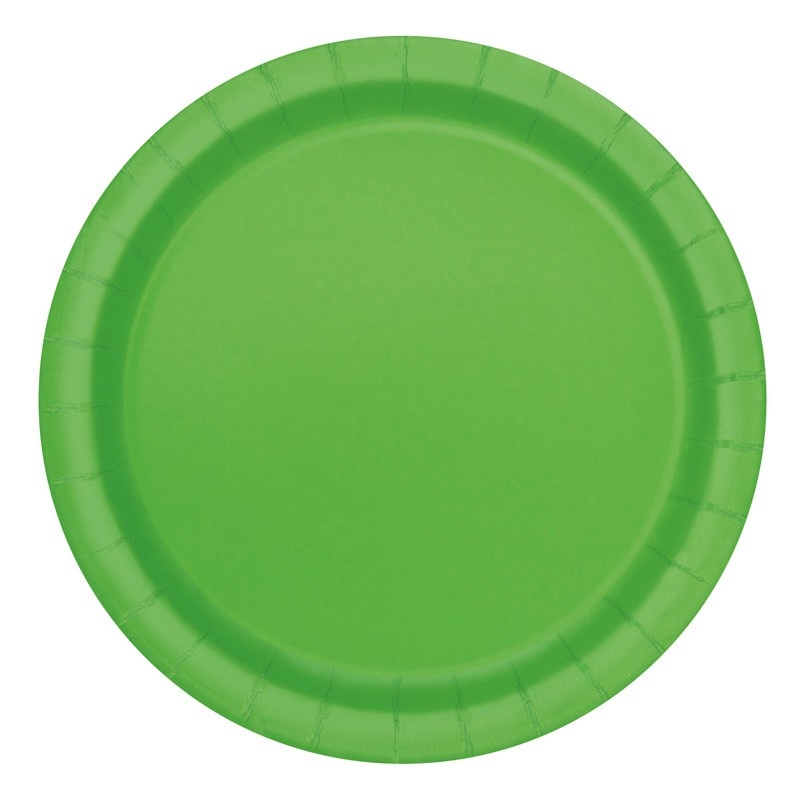 20 paper plates Vera lime green 18cm