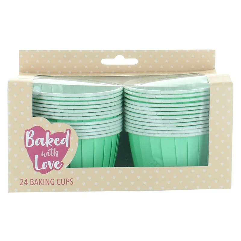 24 aqua baking cups 6cm