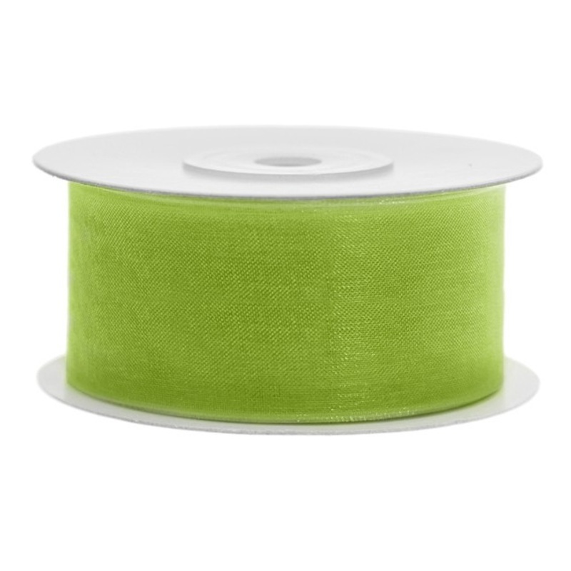 25m chiffon ribbon apple green