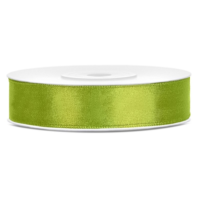 25m satin gift ribbon in lime green