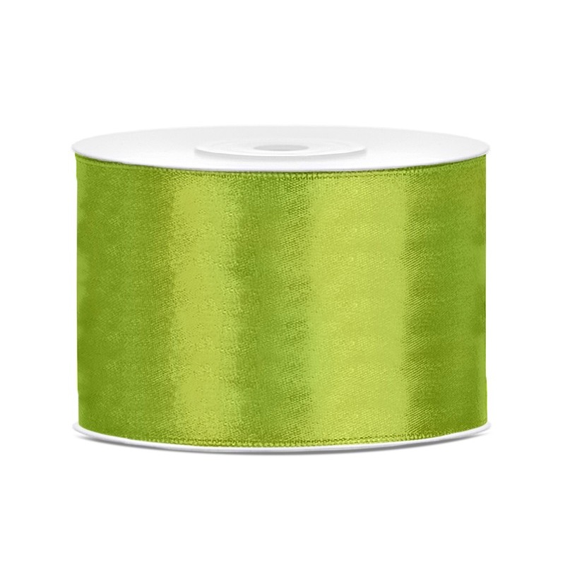 25m satin ribbon, apple green, 5cm wide
