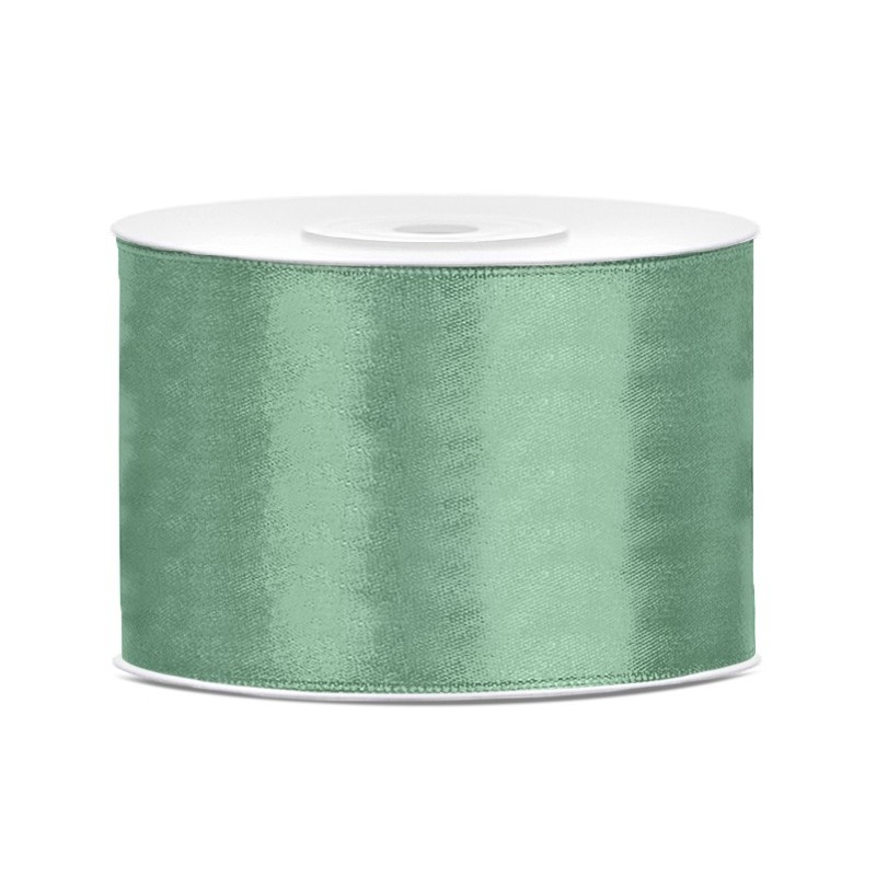25m satin ribbon pale green 50mm wide
