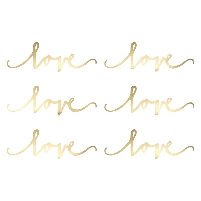 6 golden decorative lettering Love 6 x 20cm