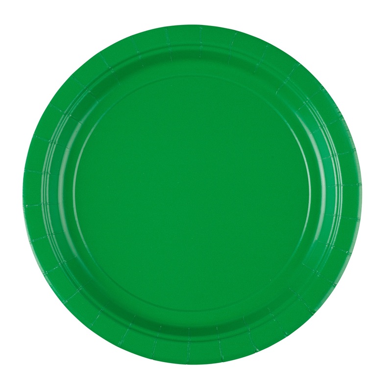8 paper plates Partytime Green 22.8cm