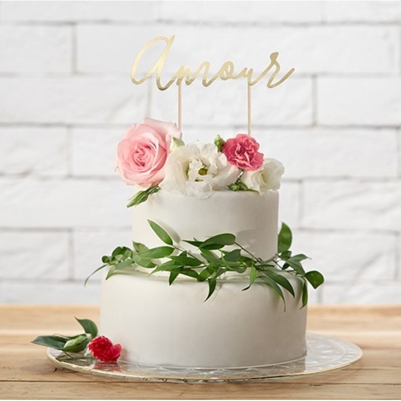 Cake decoration Amour Gold 22cm