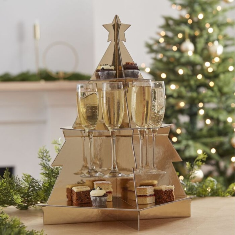 Country house Christmas champagne stand 55 x 40cm