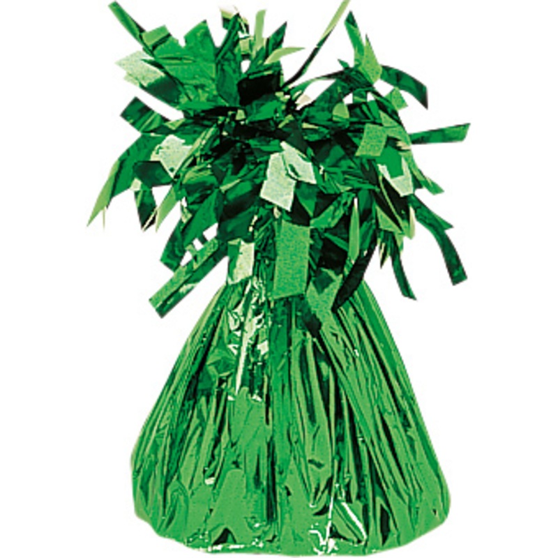 Fringed cone balloon weight in green