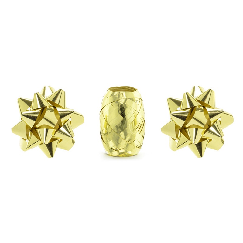 Gift ribbon set gold 3 pcs.