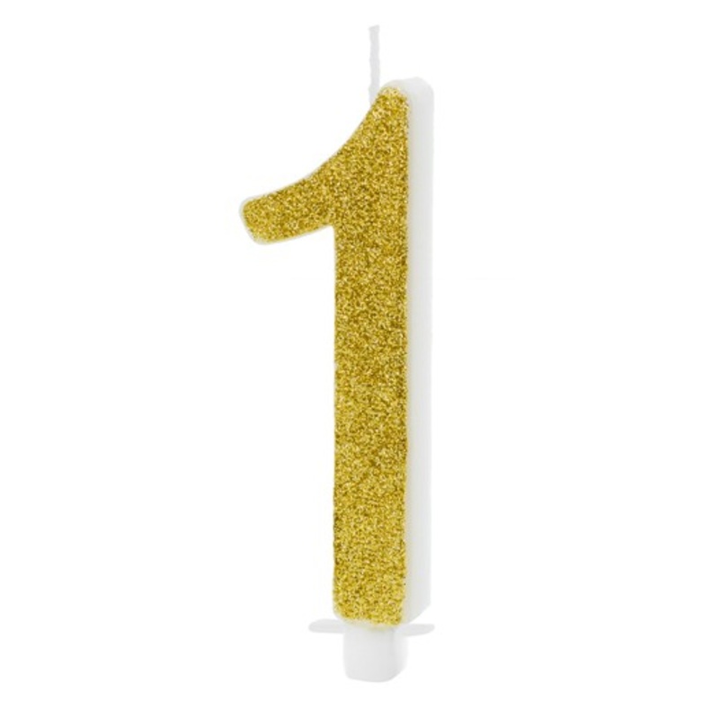 Glossy Birthday number 1 cake candle 10cm