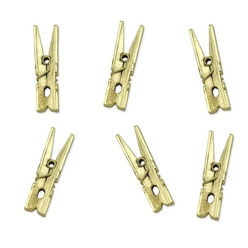Gold-plated metallic clips 20 pieces
