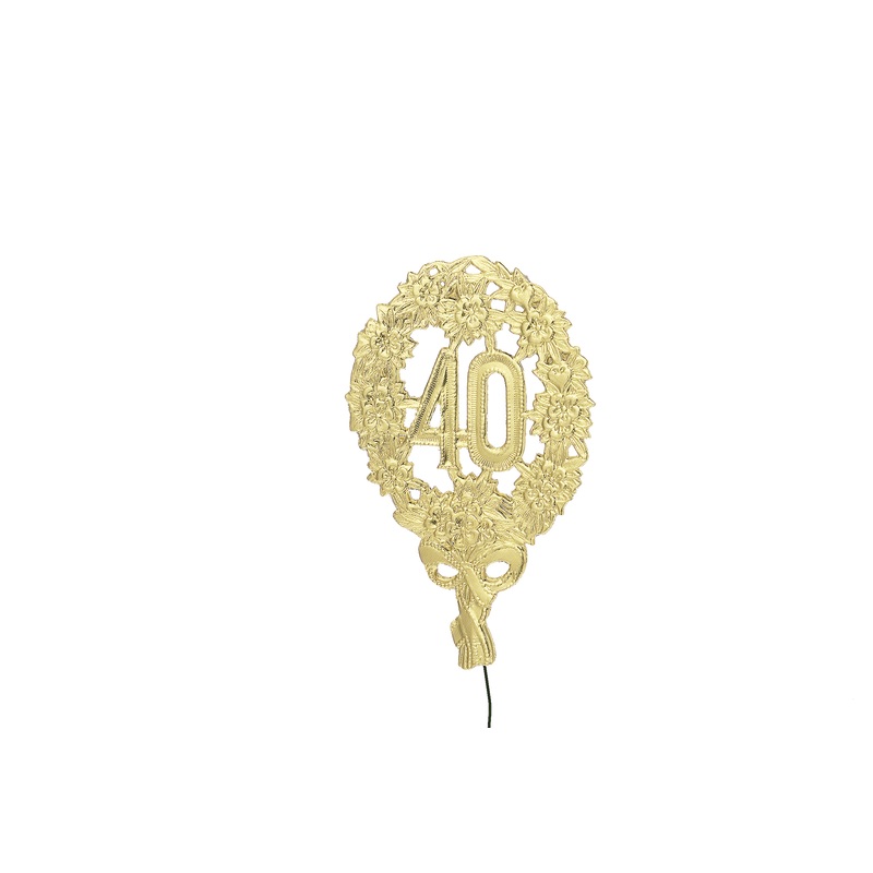 Golden anniversary number 40 embossed 28cm