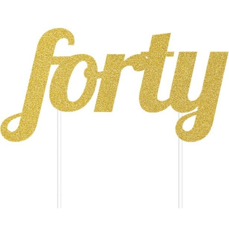 Golden Forty cake decoration 15cm