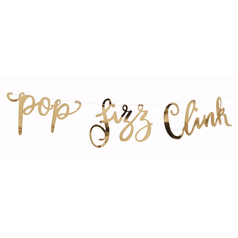 Golden metallic magic Pop & Fizz garland 1.5m