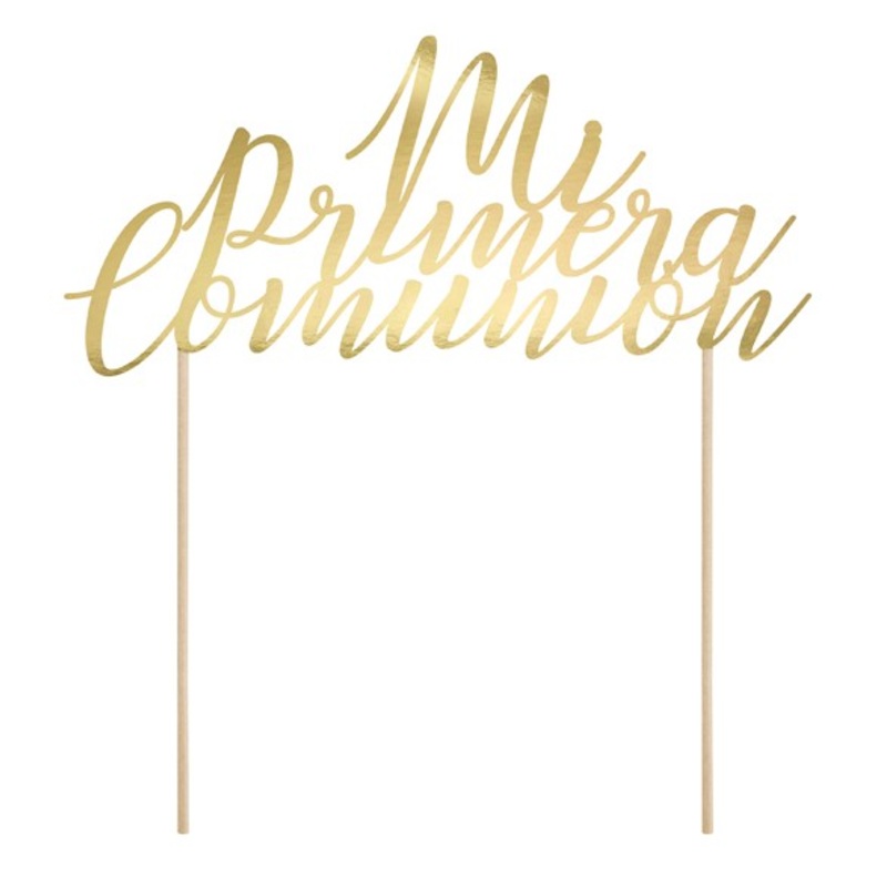 Golden Mi primera Comunion cake decoration 23.7cm