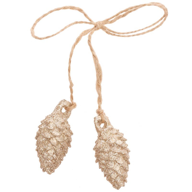 Golden pine cone hanger 2.5 x 4cm